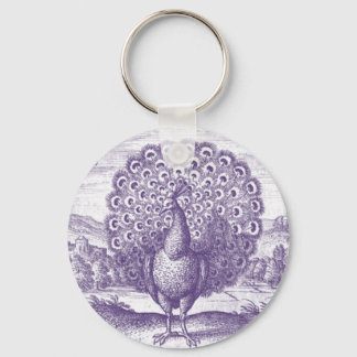 Porte-clés Peacock, une gravure vintage