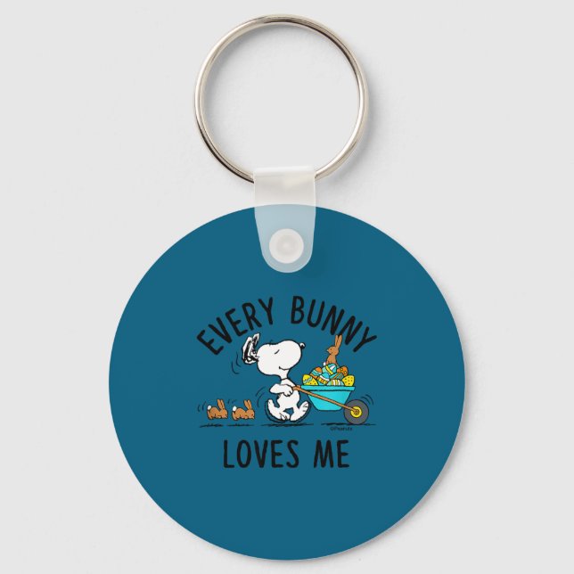 Porte-clés Peanuts - Pâques - chaque lapin m'aime Peanuts -  (Recto)