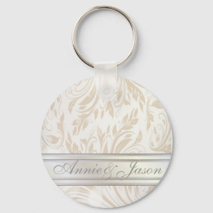 Porte-clés Pearl Blanc Formal Mariage damassé Favoriser