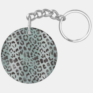 Porte-clés Peau de léopard dans une mer bleue tangerine