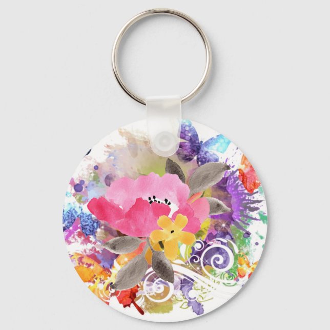 Porte-clés Peau rose et violet sur (Recto)