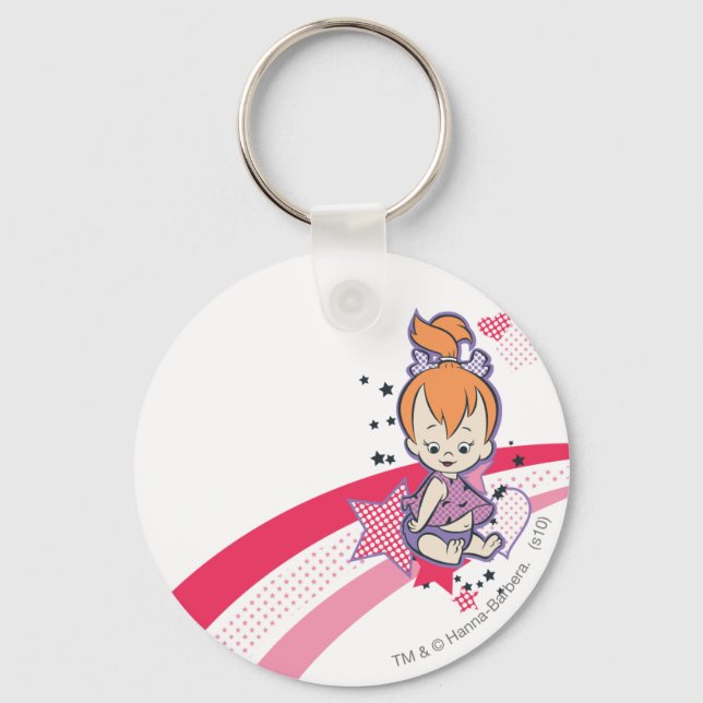 Porte-clés PEBBLES™ on Pink Rainbow (Recto)