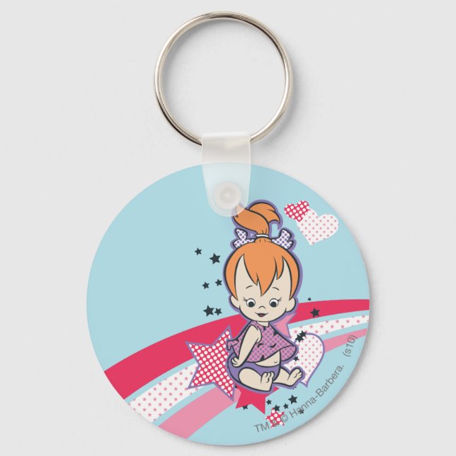 Porte-clés PEBBLES™ on Pink Rainbow (Recto)