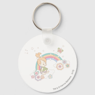Porte-clés PEBBLES™ Rainbow and Flower Clouds