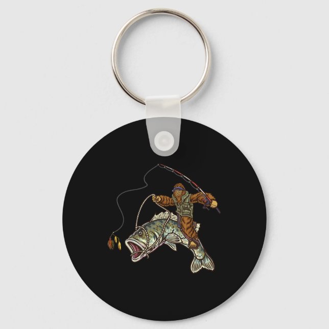 Porte-clés Pêche à la grosse bouche Byss Pêcheur Bigfoot  (Recto)