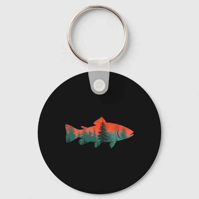 Porte-clés Pêche à la mouche Pêcheur Nature  (Recto)