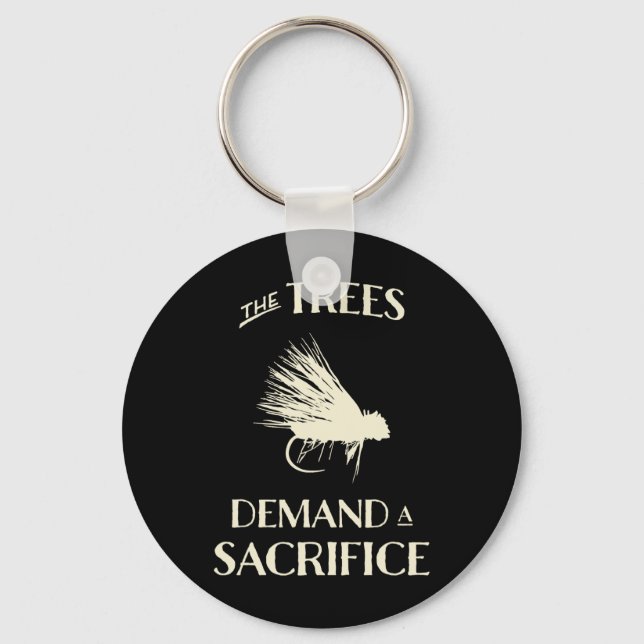 Porte-clés Pêche à la mouche pour la truite Drôle de lancer d (Recto)