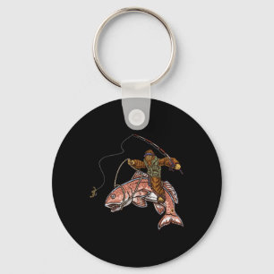 Porte-clés Pêche à la redfish à la chasse au Bigfoot Pêcheurs