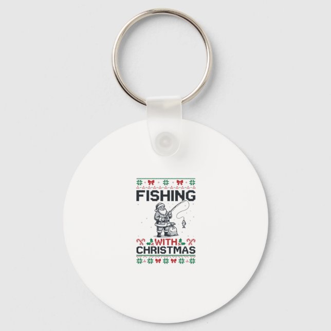 Porte-clés Pêche avec la fête de Noël Santa (Recto)