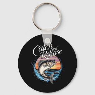 Porte-clés Pêche avec remise à l'eau au coucher du soleil