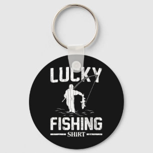 Porte-clés Pêche Chanceuse Drôle De Pêcheurs Poisson Graphiqu