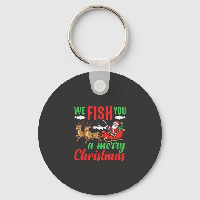 Porte-clés Pêche de Noël Joyeux Poisson Vous (Recto)