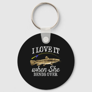 Porte-clés Pêche drôle de poisson-chat à tête plate Poisson d