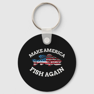 Porte-clés Pêche du 4 juillet Drapeau américain Faire Pêcher