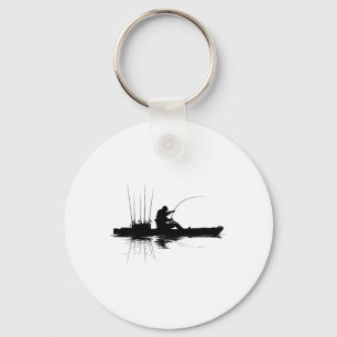 Porte-clés Pêche en kayak graphique pêcheur pêche en kayak A