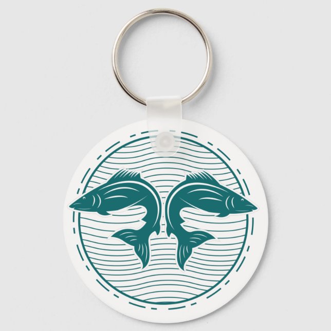 Porte-clés Pêche estivale amusante (Recto)