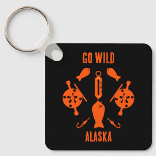 Porte-clés Pêche saumon Alaska