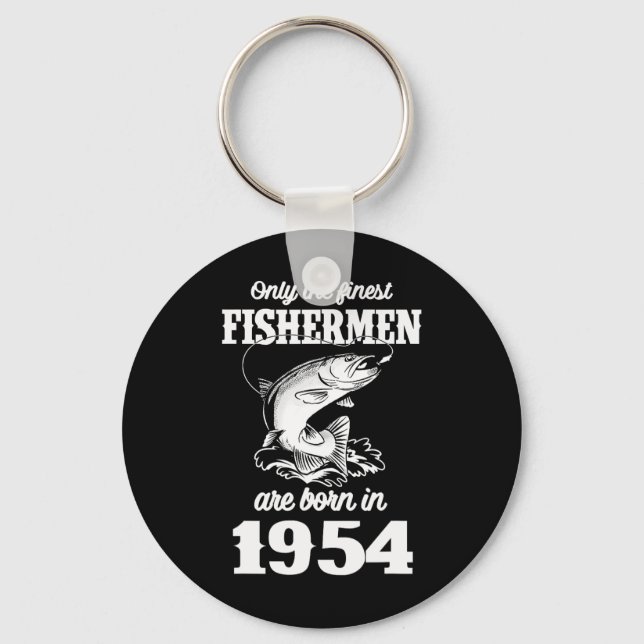 Porte-clés Pêcheur de poisson âgé de 71 ans 1954 71e pêche (Recto)