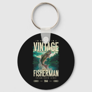Porte-clés Pêcheur de truite vintage drôle pêche anniversaire