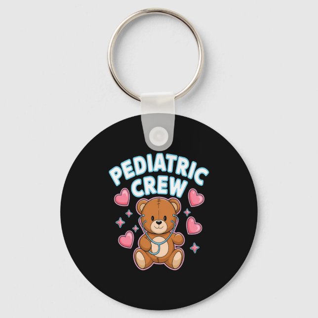 Porte-clés Pediatric Crew Nurse Bear Heart Stethoscope Peds  (Recto)