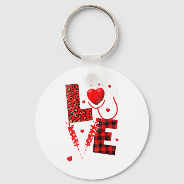 Porte-clés Pediatric Peds Nurse Valentines Day Love Heart Ste (Recto)
