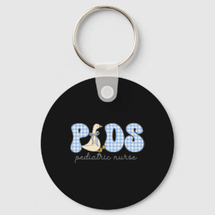 Porte-clés Peds Goose Infirmière pédiatrique Blue En vichy Tr