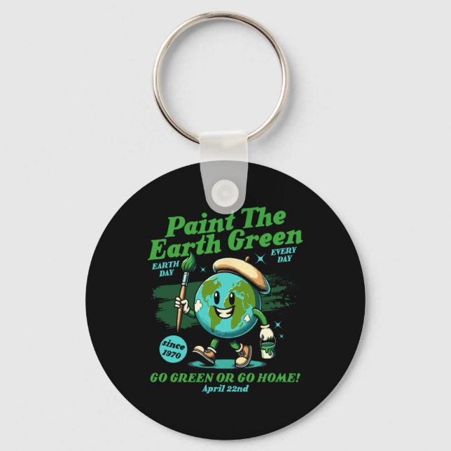 Porte-clés Peindre la Terre Vert éco-respectueux de l'environ (Recto)