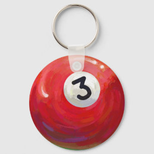 Porte-clés Peint 3 Motif de billard
