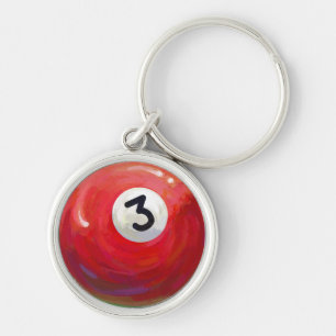 Porte-clés Peint 3 Motif de billard