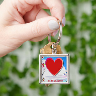 Porte-clés Peint Valentine Heart Ajouter Votre Photo
