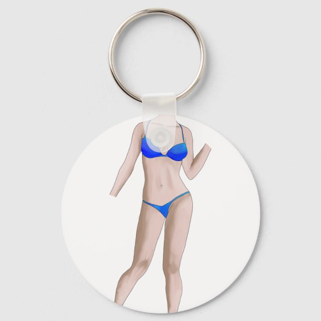 Porte-clés Peinture à l'huile de fille en bikini (Recto)