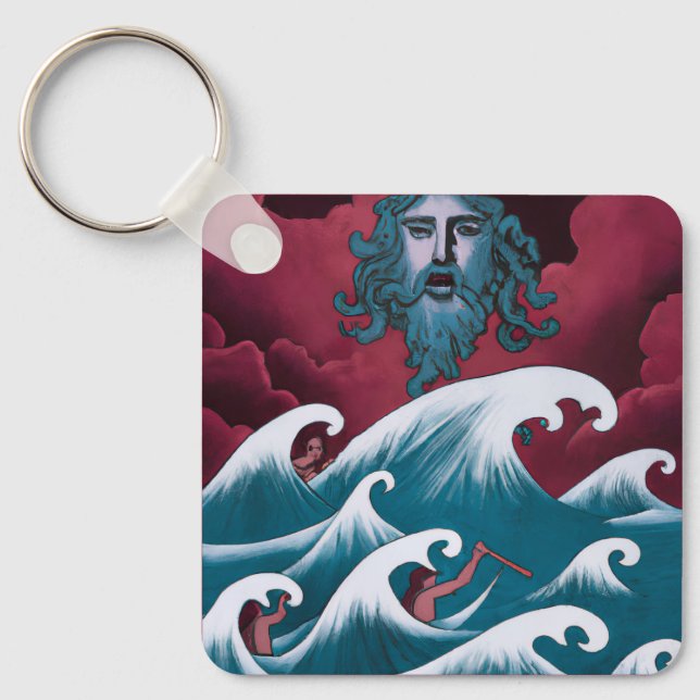 Porte-clés Peinture à l'huile de Neptune Crimson (Recto)