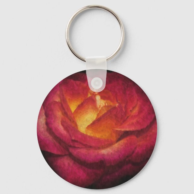 Porte-clés Peinture à l'huile de Rose flamand (Recto)
