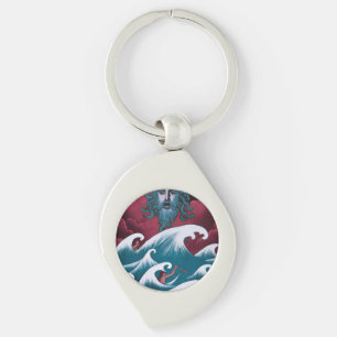 Porte-clés Peinture à l'huile Neptune cramoisie