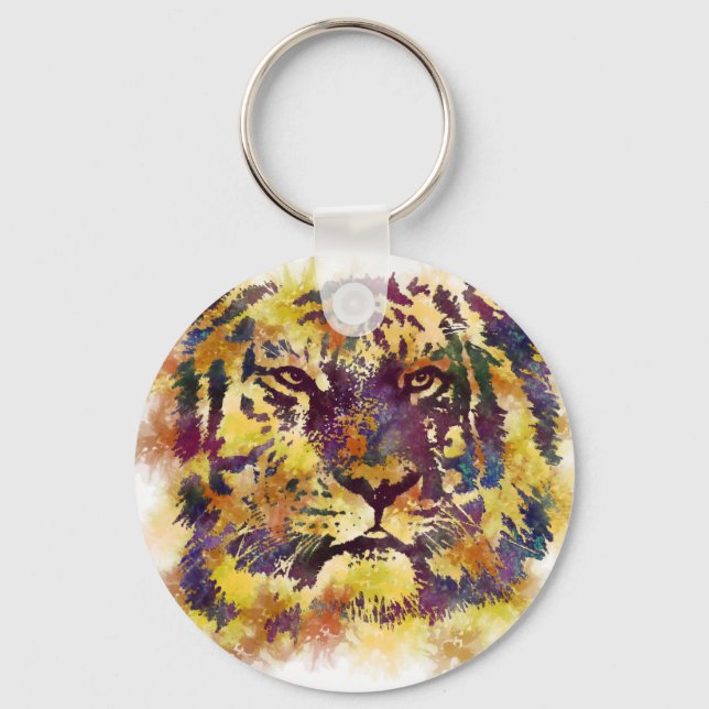 Porte-clés Peinture Abstraite de Lion (Recto)