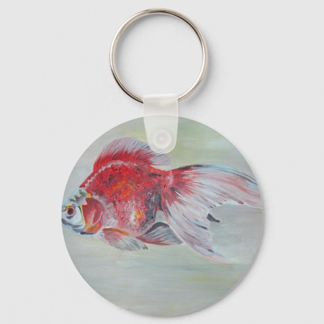 Porte-clés Peinture acrylique de Ryukin Goldfish (Recto)