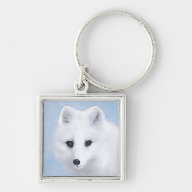 Porte-clés Peinture Arctic Fox - Art original de la faune (Devant)