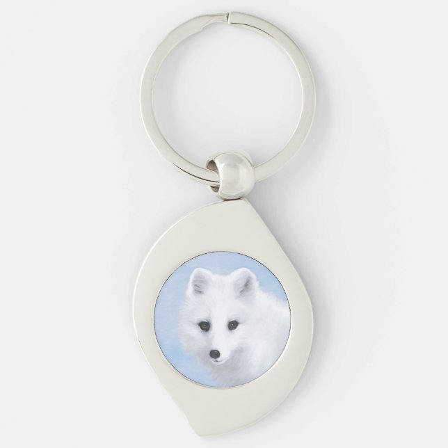 Porte-clés Peinture Arctic Fox - Art original de la faune (Devant)