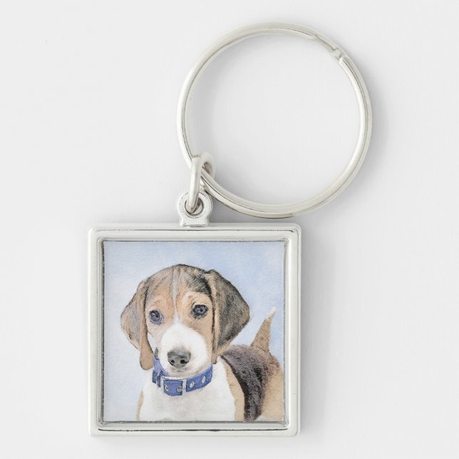 Porte-clés Peinture beagle - Cute Original Chien Art (Devant)