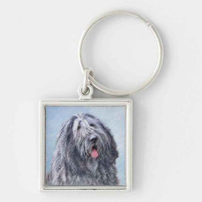 Porte-clés Peinture Bergamasco Sheepdog - Chien original mign (Devant)