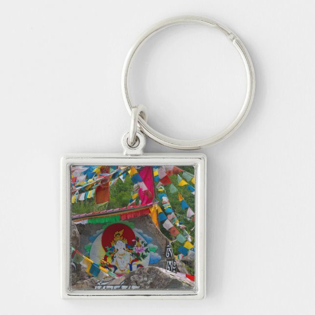 Porte-clés Peinture bouddhiste sur rochers (Devant)