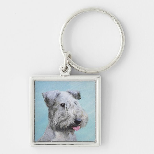 Porte-clés Peinture Cesky Terrier - Cute Original Chien Art (Devant)