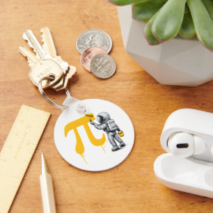 Porte-clés Peinture d'astronaute cool symbole pi jour de Pi