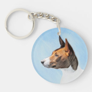 Porte-clés Peinture de Basenji - Art Original Mignon