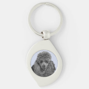 Porte-clés Peinture de caniche Miniature Jouet noir Art origi