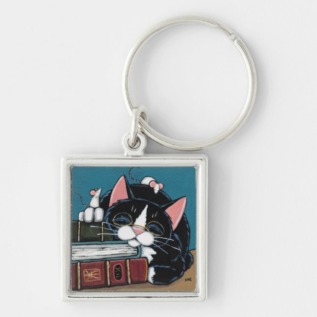 Porte-clés Peinture de chat et de souris de smoking de rat de (Devant)