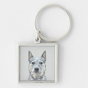 Porte-clés Peinture de chien de bétail australien - Beau art