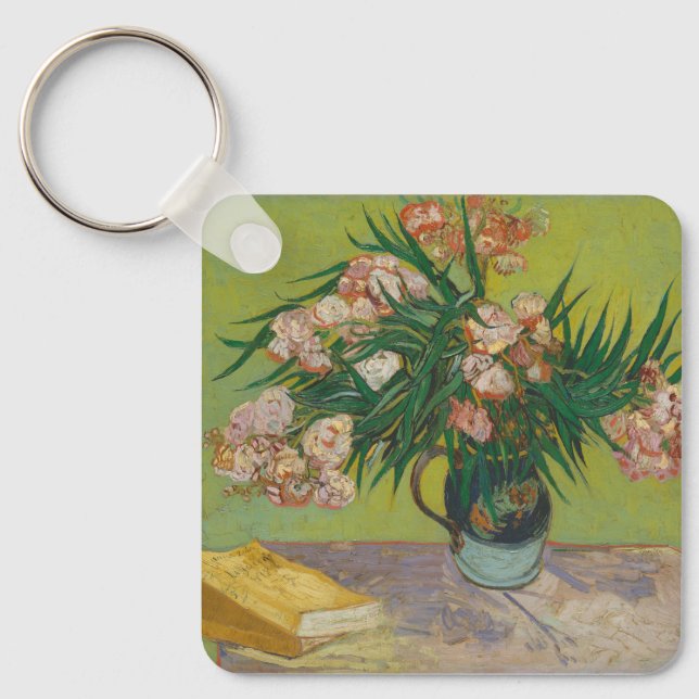 Porte-clés Peinture de fleurs d'oléandre par Vincent Van Gogh (Recto)