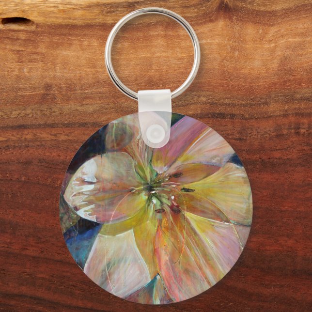 Porte-clés Peinture de fleurs "Translucence" (Recto)