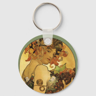 Porte-clés Peinture de fruits Alphonse Mucha